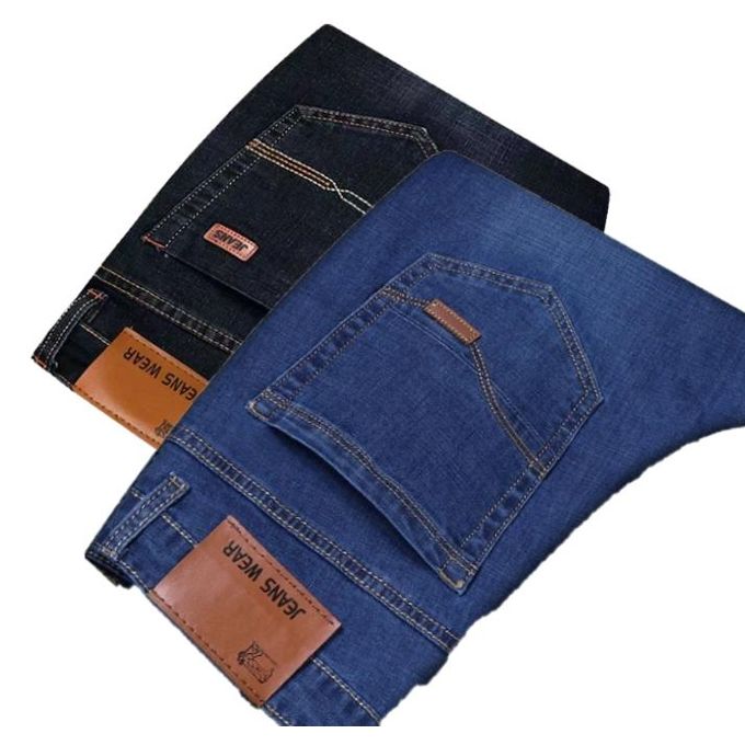 Lot 2 De Pantalons Jeans Homme - Bleu_Noir 1