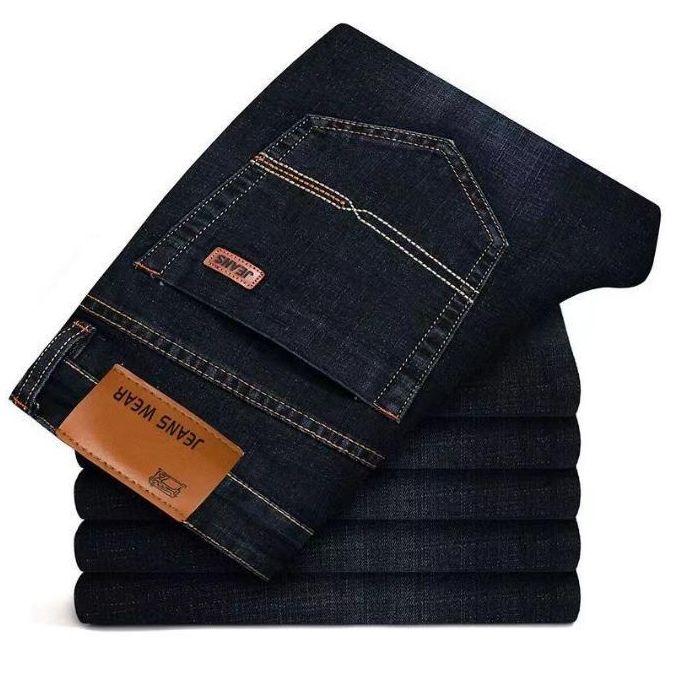 Lot 2 De Pantalons Jeans Homme - Bleu_Noir 3